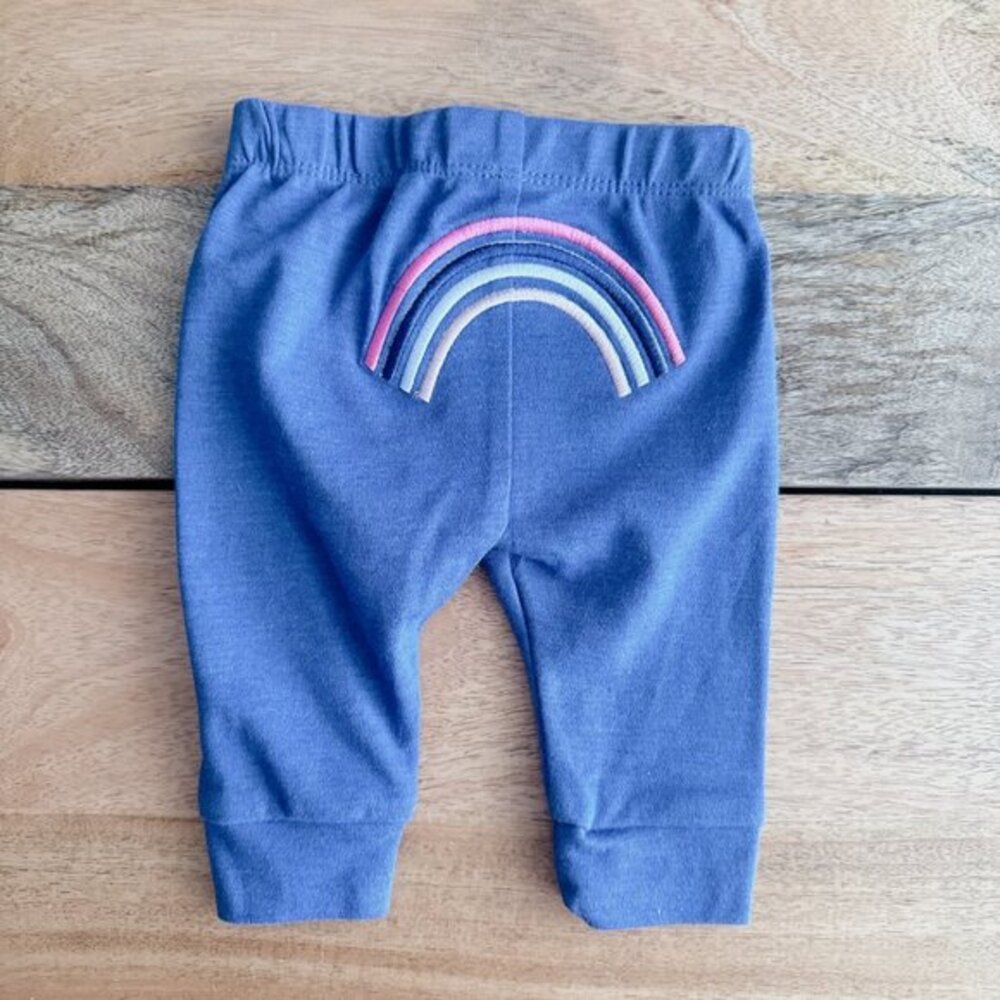 $2 Pekkle baby legging 3m blue rainbow baby girl